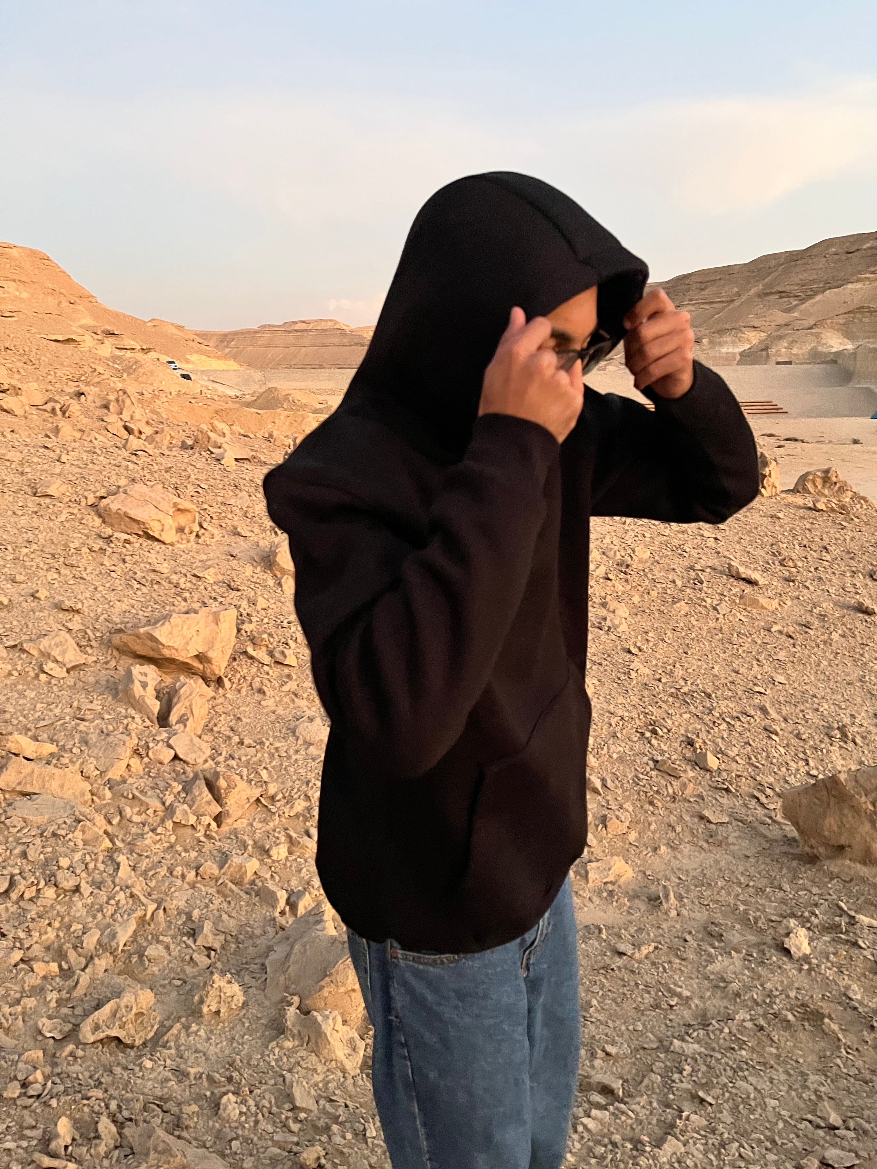 Over-sized black hoodie